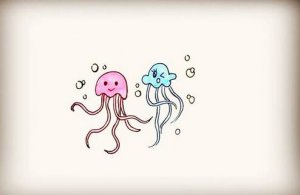 海洋生物水母简笔画教程图片