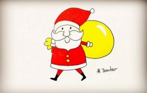 卡通圣诞老人简笔画怎么画教程图片
