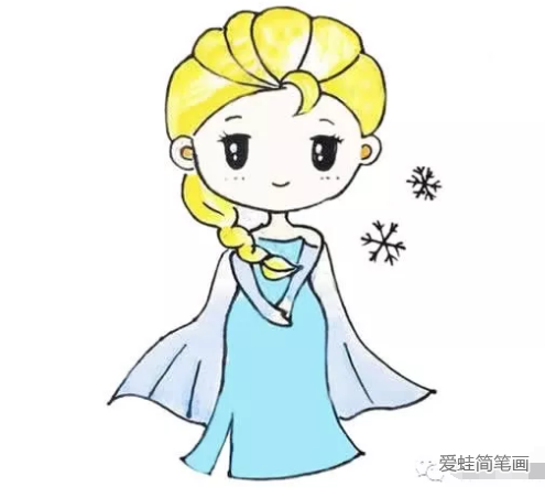 冰雪奇缘爱莎公主简笔画教程图片