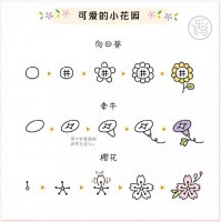 简单5步教你画出27种不同的花朵简笔画