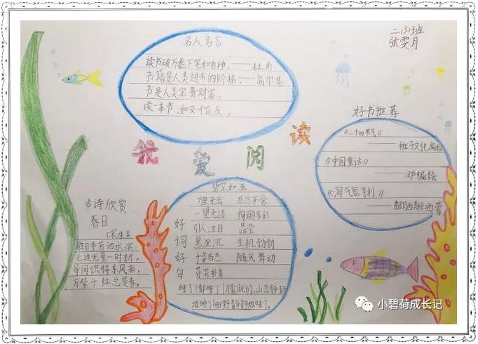 二年级我爱阅读手抄报优秀作品