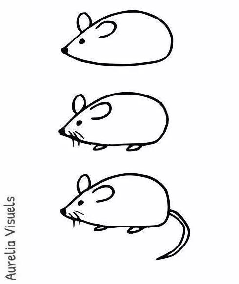 聪明的小老鼠多种简笔画画法
