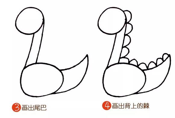 恐龙怎么画？用数字9画恐龙简笔画教程图片