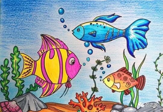 儿童画教程：热带鱼图片