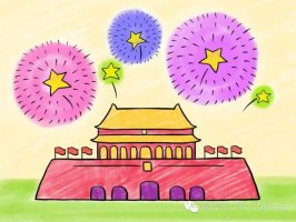 北京天安门儿童画教程 庆国庆儿童画欣赏