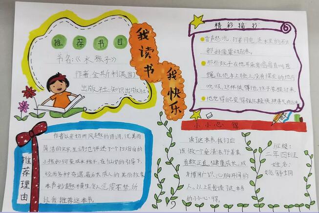 小学生好书推荐卡 读书手抄报图片大全