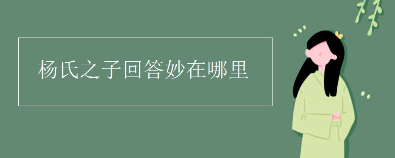 杨氏之子回答妙在哪里