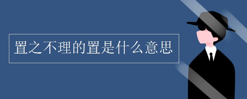 置之不理的置是什么意思