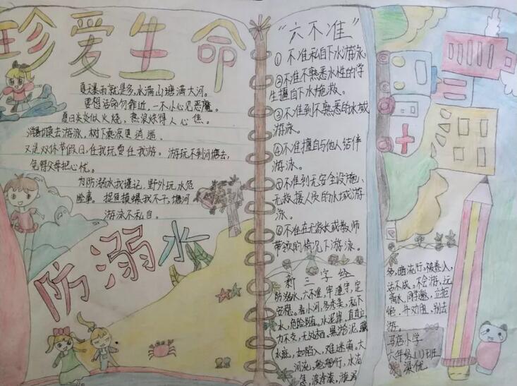 防溺水手抄报图片和文字内容素材