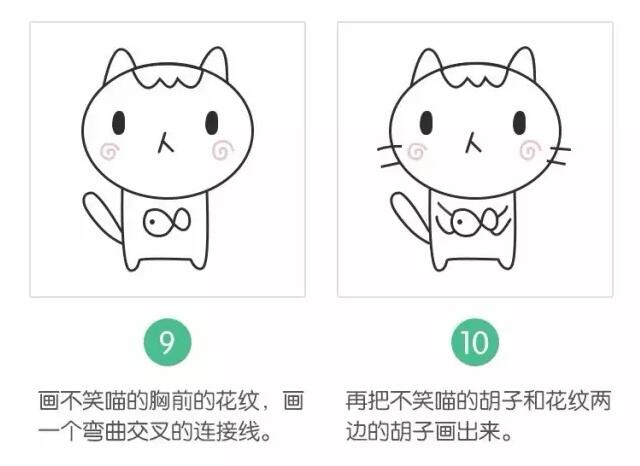 不笑猫简笔画教程图片