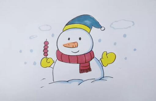 堆雪人简笔画教程图片