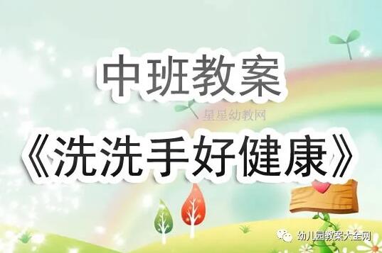 幼儿园中班洗洗手好健康教案