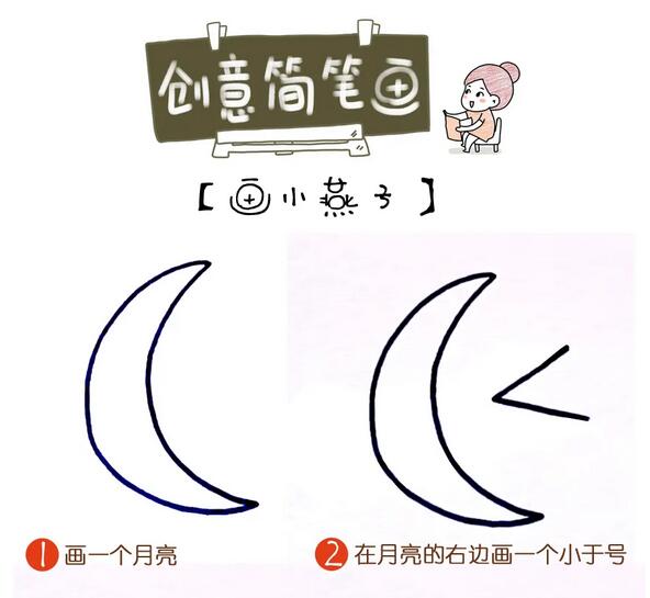 燕子怎么画？5步画出小燕子简笔画