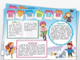 2020小学生新学期手抄报（新目标、新起点、新希