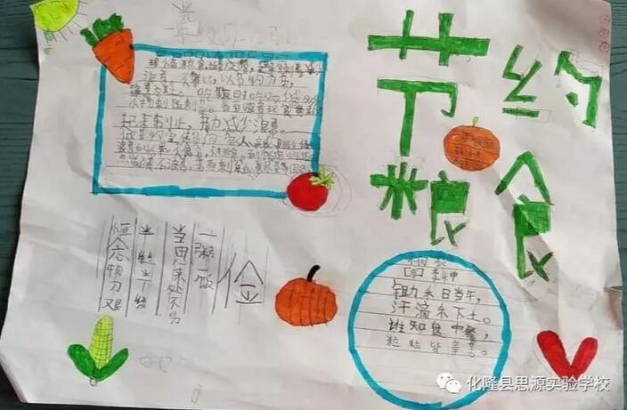 学校珍惜粮食手抄报图片展示