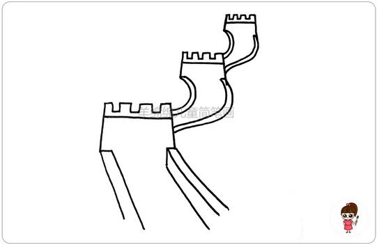 万里长城简笔画教程图片
