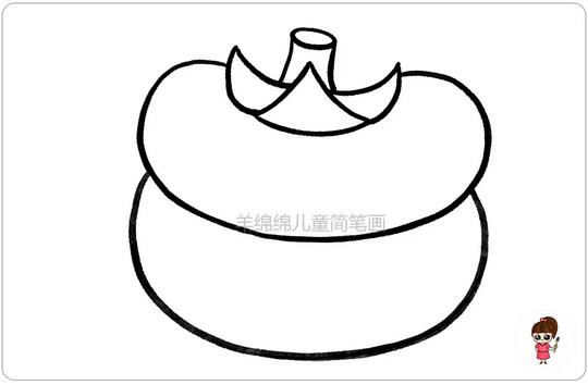 水果柿子的2种简笔画教程图片