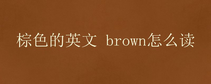 棕色的英文 brown怎么读