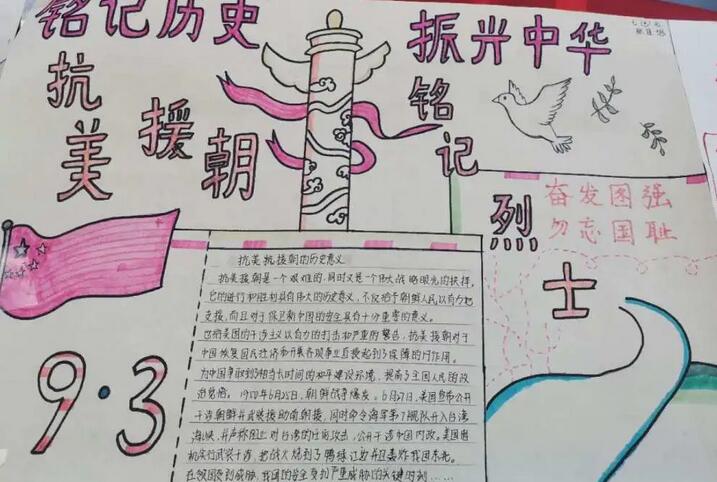 抗美援朝70周年手抄报图片简单又漂亮