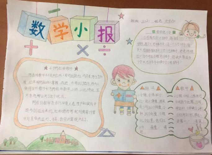 小学数学手抄报图片简单又漂亮