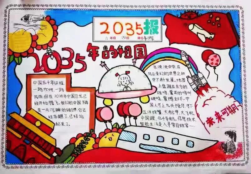 未来2035年的祖国手抄报图片大全