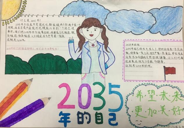 未来我的2035年儿童画图片作品