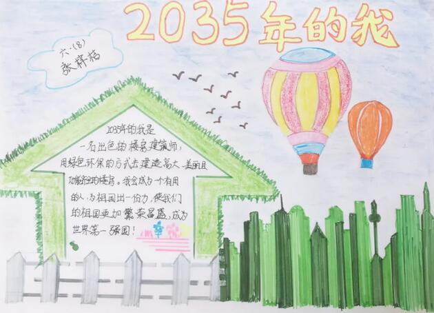 未来我的2035年儿童画图片作品