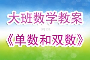 幼儿园大班数学教案《单数和双数》含反思