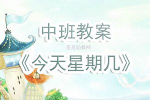 幼儿园中班教案《今天是星期几》