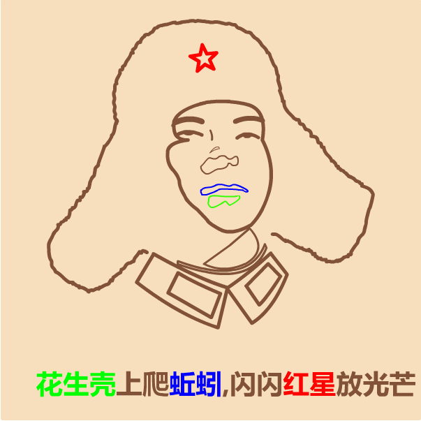 雷锋头像简笔画怎么画步骤图片