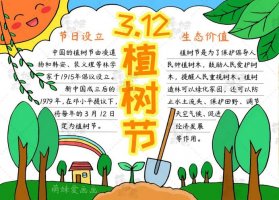 2款小学生植树节手抄报简单好看