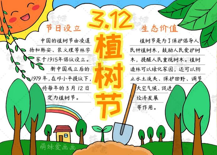 小学生植树节手抄报简单好看