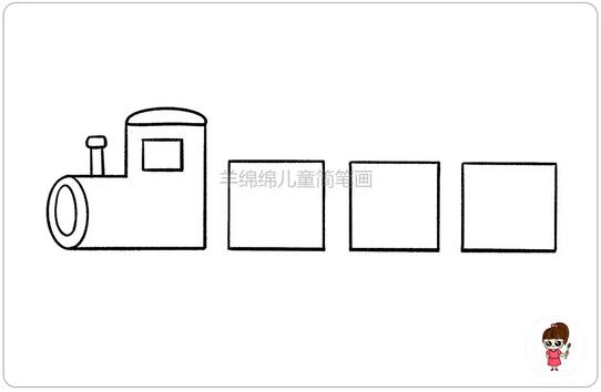 超简单的小火车简笔画