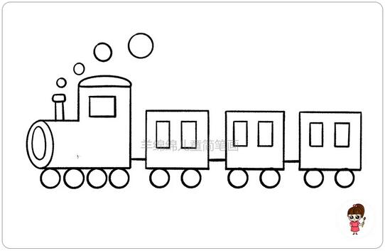 超简单的小火车简笔画