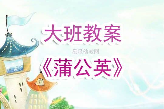 幼儿园大班教案《蒲公英》含反思