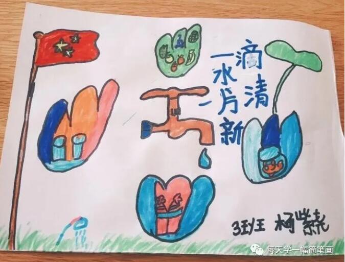 节约用水图片儿童绘画