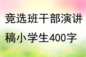 小学生竞选班干部演讲稿400字