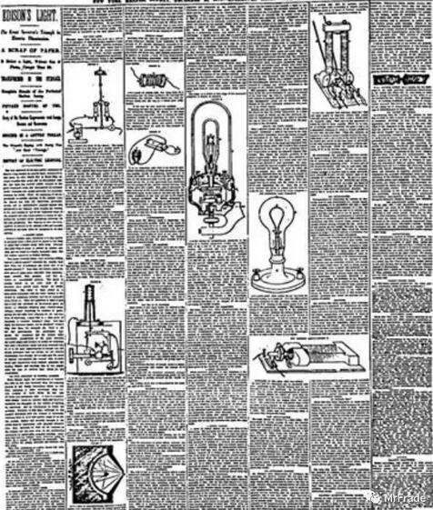 爱迪生当时发在报纸上的电灯广告