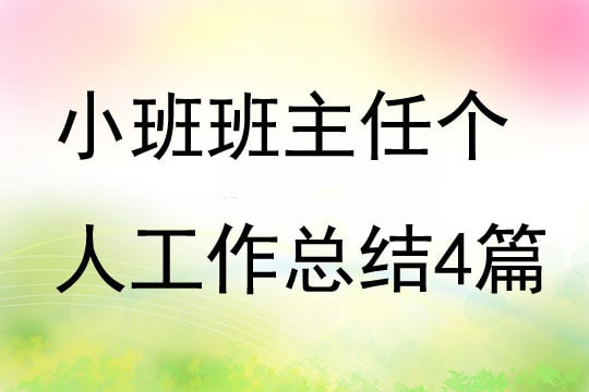 幼儿园小班班主任个人工作总结4篇