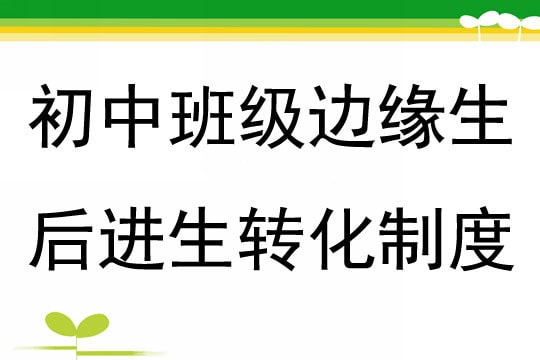 初中班级后进生转化制度4篇