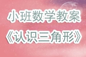 幼儿园小班《认识三角形》数学教案