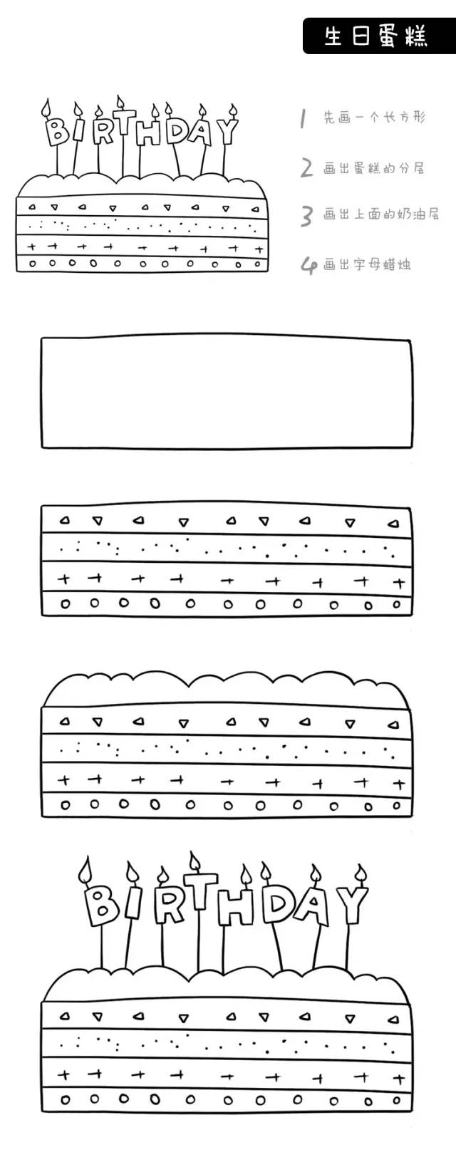 超多生日蛋糕简笔画集合