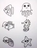 海底世界海洋生物简笔画图片