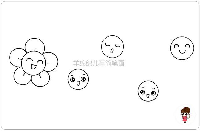 花园里的花朵简笔画步骤图片