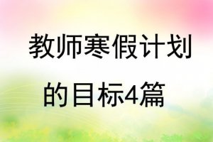 教师寒假计划的目标4篇