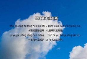 陈文述夏日杂诗古诗带拼音版