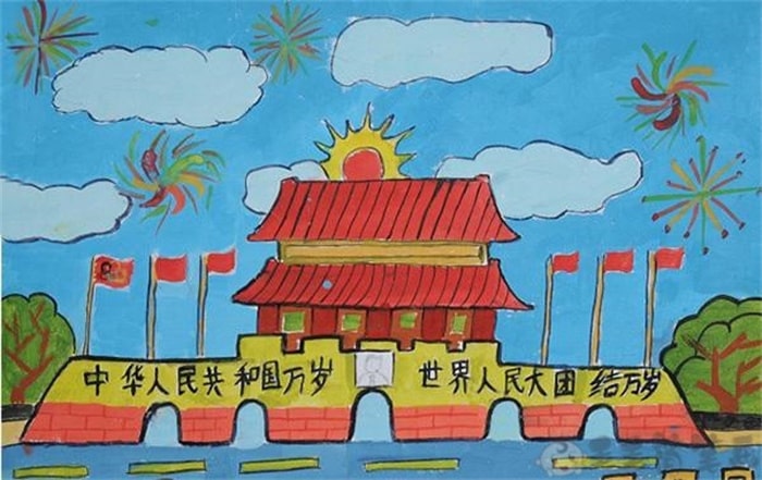 北京天安门图画儿童画