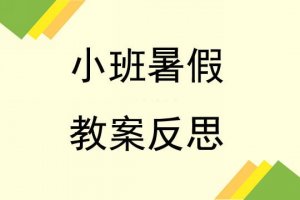 幼儿园小班暑假教案及反思(2篇)