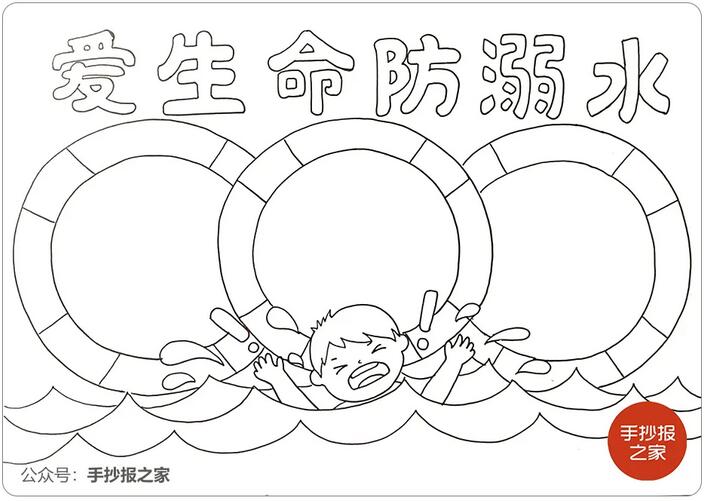 珍爱生命预防溺水主题手抄报简单好画