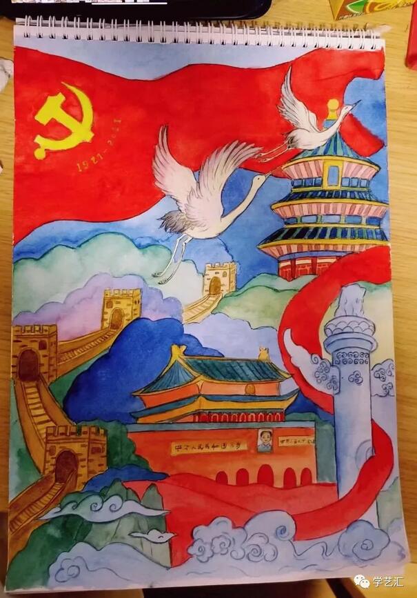 建党100周年主题儿童绘画作品